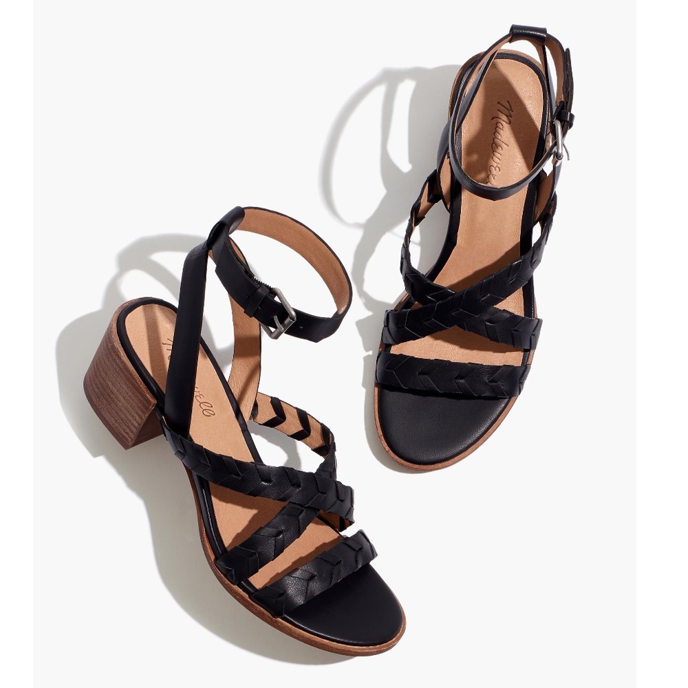 Madewell Black leather Braided Sandals